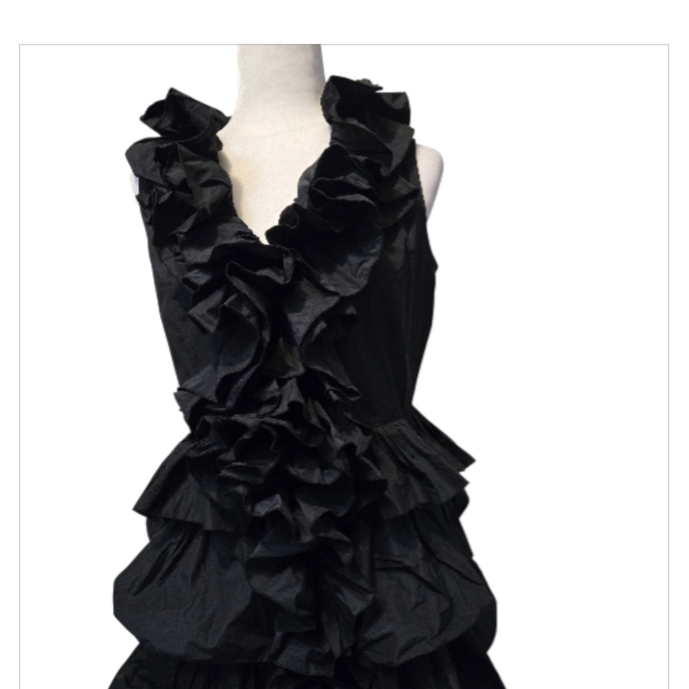 Samuel Dong Black Ruffled Dress - Picture 7 of 11
